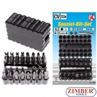 Bit Set | short | 6.3 mm (1/4") Drive | various types | 33 pcs. -ZB-763 - Bgs technic.