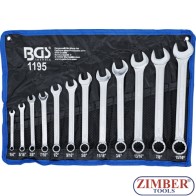 Combination Spanner Set | Inch Sizes | 1/4" - 15/16" | 12 pcs. - 1195 - BGS technic.