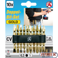 Double Bit Set "gold" 6.3 mm 1/4" Drive 10 pcs. (4813) - BGS technic