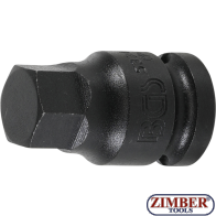 Impact Bit Socket | 12.5 mm (1/2") Drive | Internal Hexagon 17 mm - 5334-H17- BGS technic. 