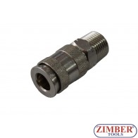 Накрайник за въздух 1/2 ( Бърза връзка - Мъжки) Европейски тип, ZR-12AQCUEM12 - ZIMBER TOOLS.