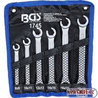 Double Ring Spanner Set, open Type | 8 x 9 - 18 x 19 mm | 6 pcs. | 1745 - BGS technic.