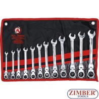 Ratchet Combination Wrench Set | flexible Heads | 8 - 19 mm | 12 pcs. - 30002 - BGS technic.