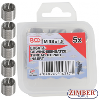 Replacement Thread Inserts M16 x 1.5 mm | 5 pcs. 9432-1- BGS technic.