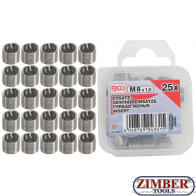 Replacement Thread Inserts M8 x 1.0 mm 25 pcs. (9427-1) - BGS technic