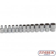 ﻿Socket Set, 12-point | 6.3 mm (1/4") Drive | 4 - 14 mm | 13 pcs. 2269 - BGS- technic.