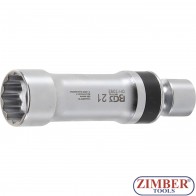 Spark Plug Socket, 12-point, with Retaining Spring 10 mm (3/8") Drive 21 mm - 2392 - BGS technic.