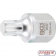 V-ribbed Belt Bit Socket | 12.5 mm (1/2"), external hexagon 22 mm | T-Star (for Torx) T60 -  OEM T40087 - 9532 - BGS technic.