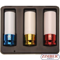 Protective Impact Socket Set | 12.5 mm (1/2") Drive | 17 - 19 - 21 mm | 3 pcs. - 7310 - BGS-technic.