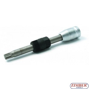 Alternator Tool T50 1/2" 2pc.  (F678) - FORCE  1pc 1/2"DR. Torx socket bit T50x110mm. 1pc Reaction corkscrew cap 33 teeth-Ø19mm-17mm hex. 