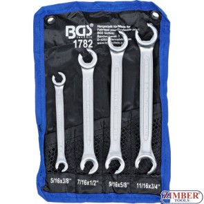 Double Ring Spanner Set, open Type | Inch Sizes | 4 pcs. - 1782 - BGS technic