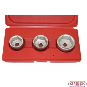 Oil Filter Socket Set 3-pcs- 27-mm. 32-mm. 36-mm - ZR-36OFCWS03- ZIMBER-TOOLS
