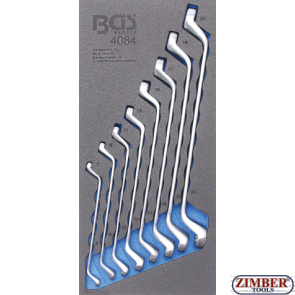 Tool Tray 1/3: Double Ring Spanner Set 6x7 - 20x22 mm deep offset Ends 8 pcs. (4084) - BGS technic
