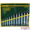 Set of 12 offset ring wrenches in a heavy duty roll up pouch for storage - FORCE (51213P)