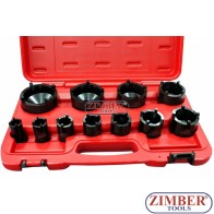 11-piece Special Socket Set for Grooved Nuts,22-75 mm - ZR-36SFBBNOTA - ZIMBER-TOOLS.