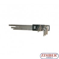 Накрайници шестограми инчови с топче 9 части 1/16" - 3/8"