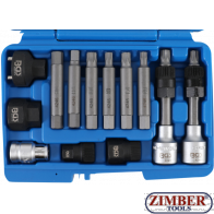 Alternator Bit/ Bit Socket Set 12.5 mm 1/2"  13 pcs. (4246) - BGS technic