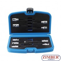  Bit SocketSet | for Cylinder Head Screws | 12.5 mm (1/2") Drive | 9 pcs. - 5014 - BGS-technic.