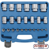 Socket Set, Hexagon | 6.3 mm (1/4") / 12.5 mm (1/2") Drive | Inch Sizes | 24 pcs. 2246 - BGS technic