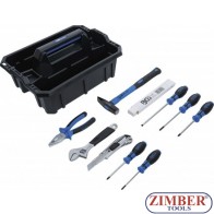 Tool Carrying Case | Reinforced Plastic | incl. Tool Assortment | 11 pcs. - 70225 - BGS technic.