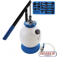 Uređaj za punjenje ulja prijenosnika s ručnom crpkom, s 8 prilagodnika | 7 l -9992-BGS technic.