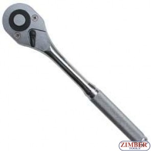 Reversible ratchet handle features a 24 teeth, 1/2" (ZL-4024Q) - ZIMBER TOOLS