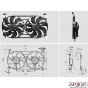 МОТОРЧЕ РАДИАТОР С КОЖУХ К-Т  ЗА ЛАДА НИВА - 21214