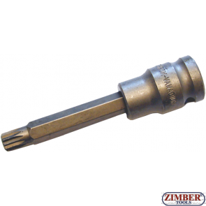 Impact Bit Socket length 100 mm 12.5 mm 1/2" Drive Spline (for XZN)  M8 (ZB-4358) - BGS technic