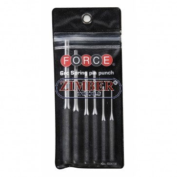 Spring pin punch set 6pc - Force 50614 
