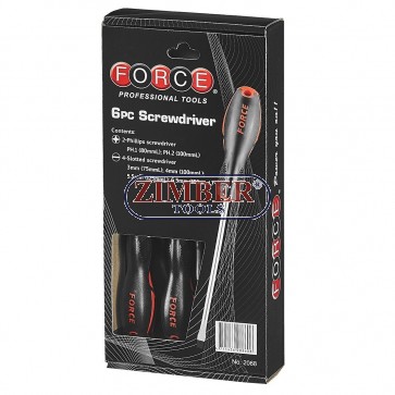 Screwdriver set Slotted & Phillips 6pc, 2068 - Force.