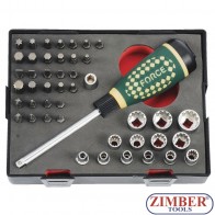  Drive Ratchet Spinner Set 1/4, 46 Pcs K2463 - FORCE