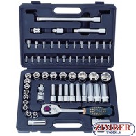 Zestaw kluczy nasadowych 1/2",10-32mm, PH, PZ, TORX, 60 szt., (4601-5) - FORCE