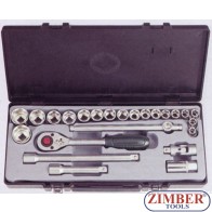 Zestaw kluczy nasadowych 1/2", 24 szt., (4246S-5) - FORCE