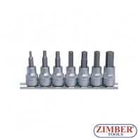 Bit Socket Set 10 mm 3/8" Drive internal Hexagon 1/8" - 3/8" Inch Sizes 7 pcs. (5104) - BGS technic