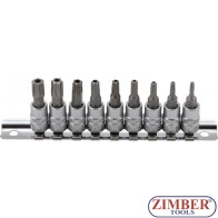 Bit Socket Set | 6.3 mm (1/4") Drive | T-Star tamperproof (for Torx) T10 - T50 | 9 pcs. 2165 - BGS technic.