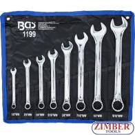 Combination Spanner Set | Inch Sizes | 1/8" - 9/16" Withworth | 8 pcs. - 1199 - BGS technic.