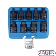 Impact Bit Socket Set | 12.5 mm (1/2") Drive | internal Hexagon 5 - 19 mm | 9 pcs. - 5485 - BGS technic.