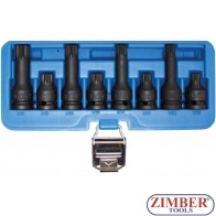 Impact Bit Socket Set | 12.5 mm (1/2") Drive | Spline (for XZN) M12 - M18 | 8 pcs.- 5381- BGS- technic.
