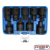 Impact Bit Socket Set | 20 mm (3/4") Drive | internal Hexagon, internal spline (for XZN) | 9 pcs. 5054 - BGS- technic.