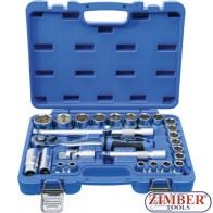 Socket Set | 12.5 mm (1/2") | Inch Sizes | 27 pcs. - 2216 - BGS - technic.