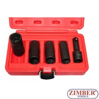 DEEP TWIST SOCKET SET 1/2" Dr. 17, 19, 21, 22mm- ZR-36FIWNRS - ZIMBER - TOOLS