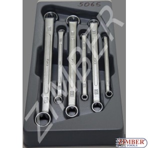 Offset wrench set (75° bowed) 6pc., Е6-Е24 (5065) - FORCE