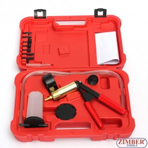 Brake Fluid Bleeder Hand Held Vacuum Pistol Pump Tester Kit, ZT-04099 - SMANN TOOLS