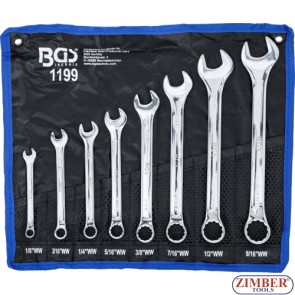 Combination Spanner Set | Inch Sizes | 1/8" - 9/16" Withworth | 8 pcs. - 1199 - BGS technic.