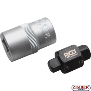Oil Drain Plug Socket | 4-pt. | 8 mm / 10 mm - 8991 - BGS technic.