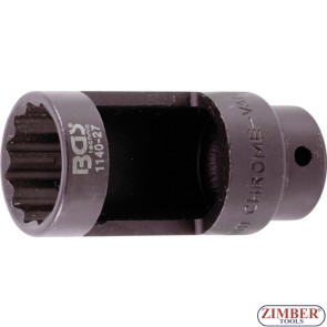 Oxygen Sensor Socket | 12.5 mm (1/2") Drive | 27 mm 12-point, 28 mm window - 1140-27 -  BGS technic.