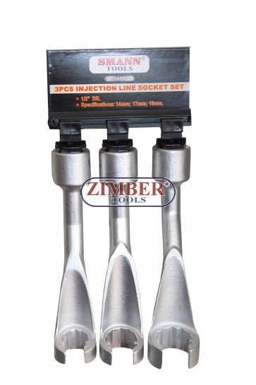Werkzeug Leitungsschlüssel-Satz offen Dieseleinspritzleitungen 14-mm.17-mm-19 mm  1/2"  - ZT-04A3050 - SMANN TOOLS.