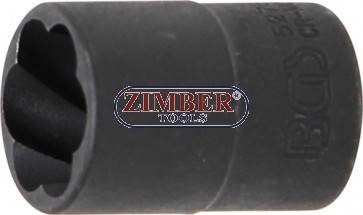 Spiral-Profil-Steckschlüssel-Einsatz / Schraubenausdreher | Antrieb Innenvierkant 10 mm (3/8") | SW 16 mm - 5276 - BGS-technic.