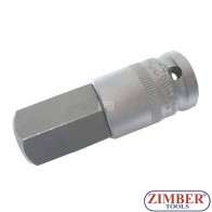 Bit-Einsatz | Länge 70 mm | Antrieb Innenvierkant 12,5 mm (1/2") | Innensechskant 22 mm (ZB-4295) - BGS technic