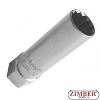 Zündkerzen-Einsatz 12 mm, 12-Kant,  (3/8), (ZR-04SPSTM3812) - ZIMBER-TOOLS